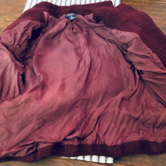 Brooks Brothers 8 Medium Blazer Jacket 100% WOOL Burgundy Maroon Career - Picture 4 of 5
